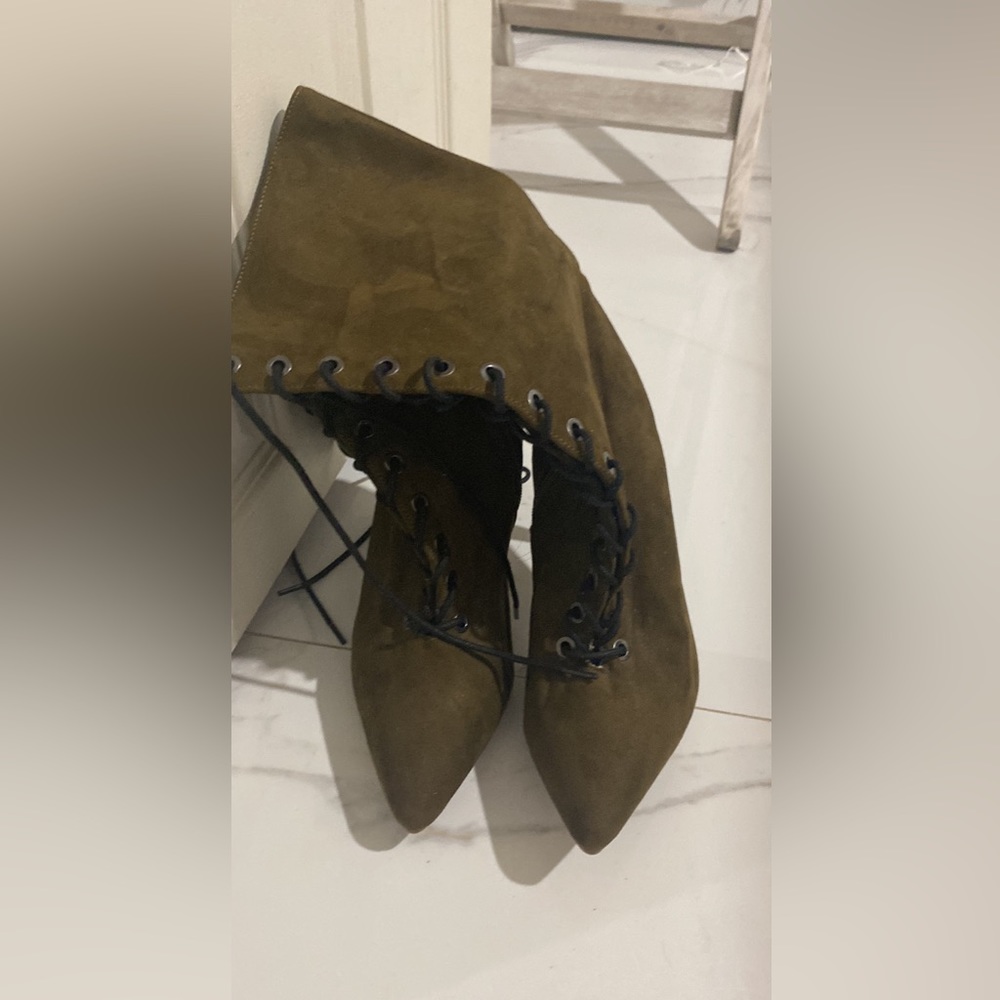 Green olive boots